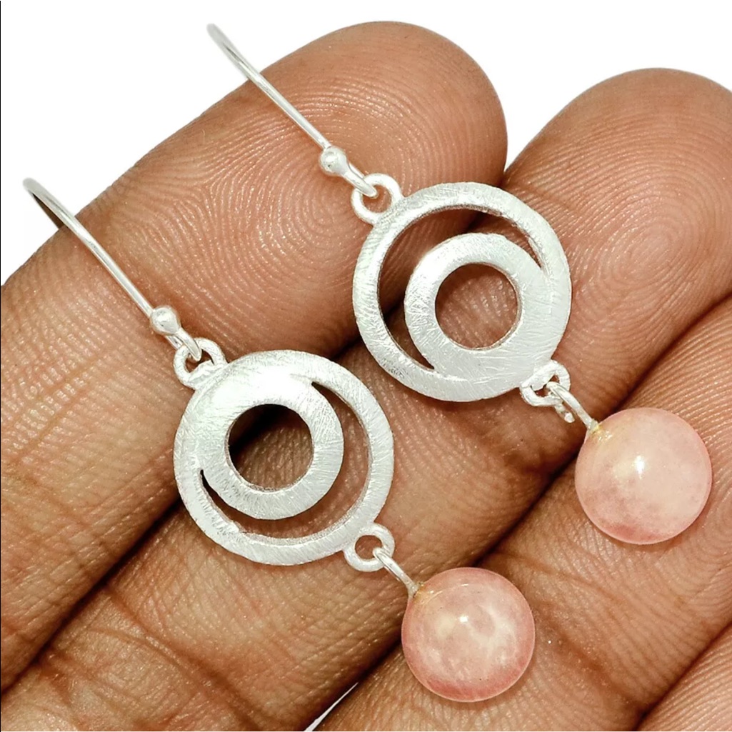 Boutique Rose Quartz 925 Sterling Silver Earrings 26$
